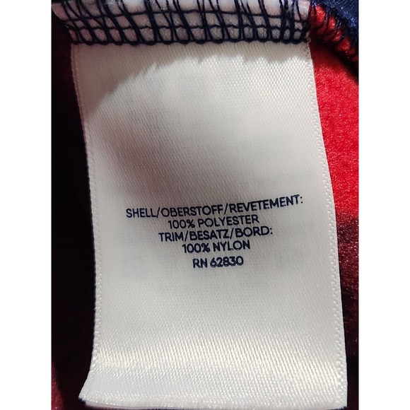 Lands' End Men's XXL 2XL Blue and Red Buffalo Plaid Fleece Quarter Button - Picture 5 of 6